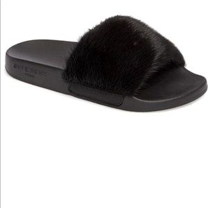 Givenchy Mink Fur Slide Sandals NIB Size 40